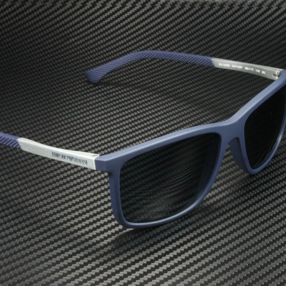 Emporio Armani Men's Blue Grey Rubber Sunglasses!
